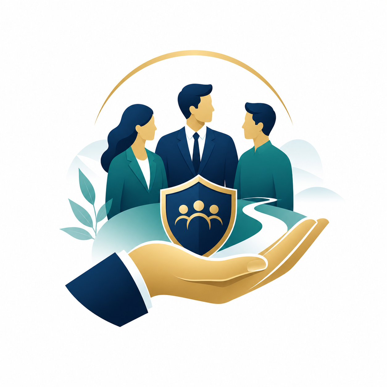 Illustration showing support and protection